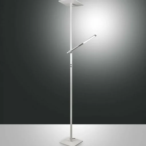 Fabas Luce Ideal lampadaire LED avec liseuse, blanc| Lampadaires Led|Lampadaires