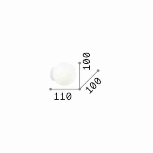 Ideallux Ideal Lux applique murale Mapa, Ø 10 cm, verre opalin, blanc, sphère| Luminaires Led D'Intérieur