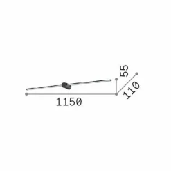 Ideallux Ideal Lux applique murale LED pour salle de bain Filo, noir, largeur 115 cm| Appliques Murales Led|Appliques Murales