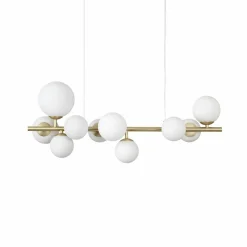 Ideallux Ideal Lux Perlage Suspension Longueur 81cm laiton/blanc| Suspensions Led|Suspensions