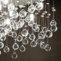 Ideallux Ideal Lux plafonnier Moonlight chrome métal cristal à 8 lampes| Plafonniers Led|Plafonniers