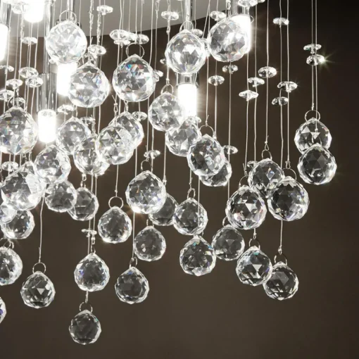 Ideallux Ideal Lux plafonnier Moonlight chrome métal cristal à 8 lampes| Plafonniers Led|Plafonniers