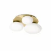 Ideallux Ideal Lux plafonnier Ninfea, laiton, verre opalin, 3flg.| Plafonniers Led|Plafonniers