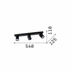 Ideallux Ideal Lux spot pour plafond Rudy Square, noir, 3 lampes, métal| Spots Et Projecteurs Led|Spots