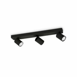 Ideallux Ideal Lux spot pour plafond Rudy Round, noir, à 3 lampes, métal| Spots Et Projecteurs Led|Spots