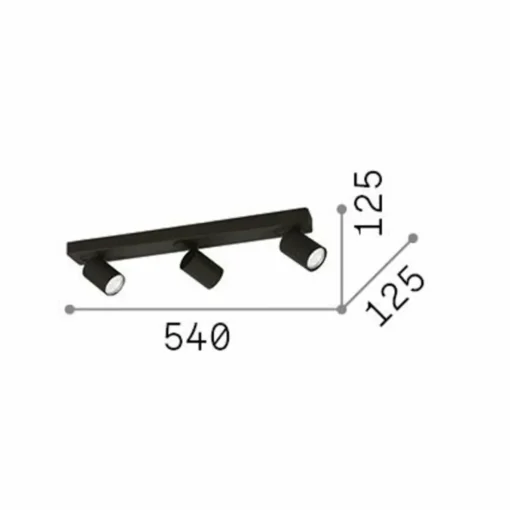 Ideallux Ideal Lux spot pour plafond Rudy Round, noir, à 3 lampes, métal| Spots Et Projecteurs Led|Spots