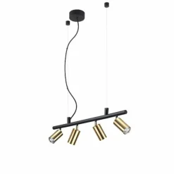 Ideallux Ideal Lux Suspension Dynamite laiton/noir métal 4 lampes| Suspensions Led|Suspensions