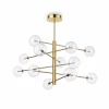 Ideallux Ideal Lux Suspension Equinoxe 12 lampes laiton verre clair| Suspensions Led|Suspensions