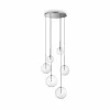 Ideallux Ideal Lux Suspension Equinoxe 6 lampes couleur chrome verre clair| Suspensions Led|Suspensions