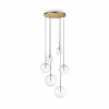 Ideallux Ideal Lux Suspension Equinoxe 6 lampes couleur laiton verre clair| Suspensions Led|Suspensions