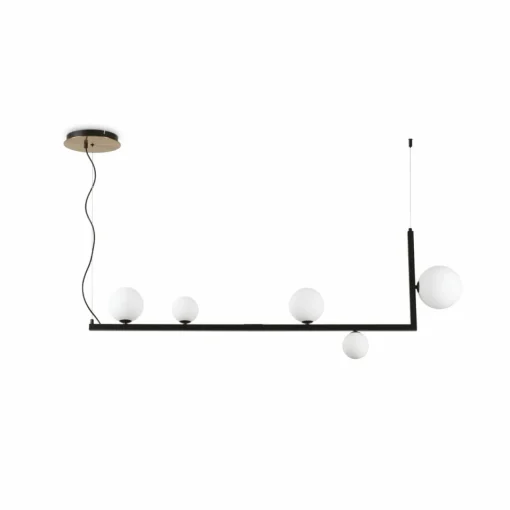 Ideallux Ideal Lux Suspension LED Birds, métal, noir, à 5 lampes| Suspensions Led|Suspensions