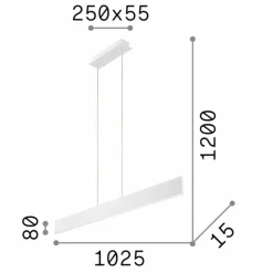 Ideallux Ideal Lux suspension LED Desk, noir métal longueur 102,5 cm| Suspensions Led|Suspensions