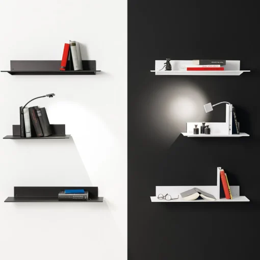Ingo Maurer Oskar on the Shelf, noire, à droite| Appliques Murales Led|Appliques Murales