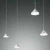 Fabas Luce Isabella suspension LED, à quatre lampes, alu| Suspensions Led|Suspensions