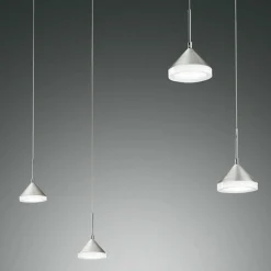 Fabas Luce Isabella suspension LED, à quatre lampes, alu| Suspensions Led|Suspensions