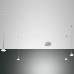 Fabas Luce Isabella suspension LED, à quatre lampes, alu| Suspensions Led|Suspensions