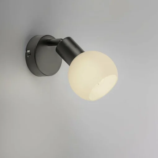 JUST LIGHT. Applique murale Loki, noir, fer, verre| Appliques Murales Led|Appliques Murales