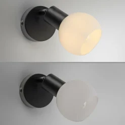 JUST LIGHT. Applique murale Loki, noir, fer, verre| Appliques Murales Led|Appliques Murales