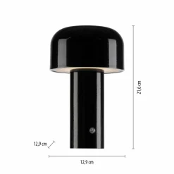 JUST LIGHT. Lampe à poser LED rechargeable Agnes, noir, fer, CCT| Lampes À Poser Led|Lampes À Poser Et Lampes De Table