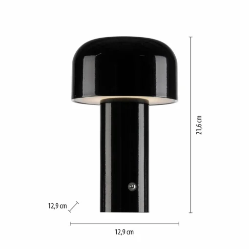 JUST LIGHT. Lampe à poser LED rechargeable Agnes, noir, fer, CCT| Lampes À Poser Led|Lampes À Poser Et Lampes De Table