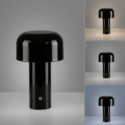 JUST LIGHT. Lampe à poser LED rechargeable Agnes, noir, fer, CCT| Lampes À Poser Led|Lampes À Poser Et Lampes De Table