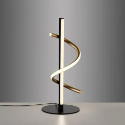 JUST LIGHT. Lampe de table LED Amanda, fer, noir-laiton| Lampes À Poser Led|Lampes À Poser Et Lampes De Table