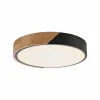 JUST LIGHT. Plafonnier LED Bila, noir, Ø 32 cm, bois| Plafonniers Led|Plafonniers