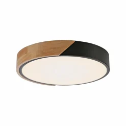 JUST LIGHT. Plafonnier LED Bila, noir, Ø 32 cm, bois| Plafonniers Led|Plafonniers