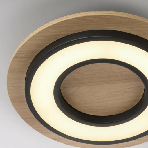 JUST LIGHT. Plafonnier LED Tola, rond, bois, 3 000 K| Plafonniers Led|Plafonniers