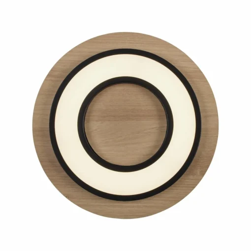 JUST LIGHT. Plafonnier LED Tola, rond, bois, 3 000 K| Plafonniers Led|Plafonniers
