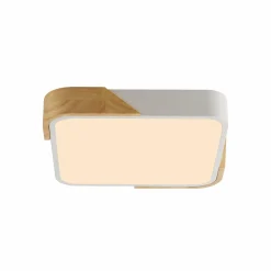 JUST LIGHT. Plafonnier LED Bila, blanc, 32x32 cm, bois| Plafonniers Led|Plafonniers