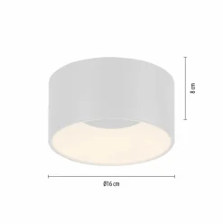 JUST LIGHT. Plafonnier LED Tanika, blanc, Ø 16 cm, intensité variable| Plafonniers Led|Plafonniers