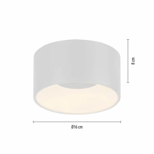 JUST LIGHT. Plafonnier LED Tanika, blanc, Ø 16 cm, intensité variable| Plafonniers Led|Plafonniers