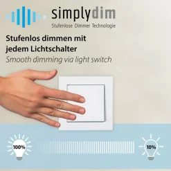 JUST LIGHT. Plafonnier LED Tanika, blanc, Ø 16 cm, intensité variable| Plafonniers Led|Plafonniers