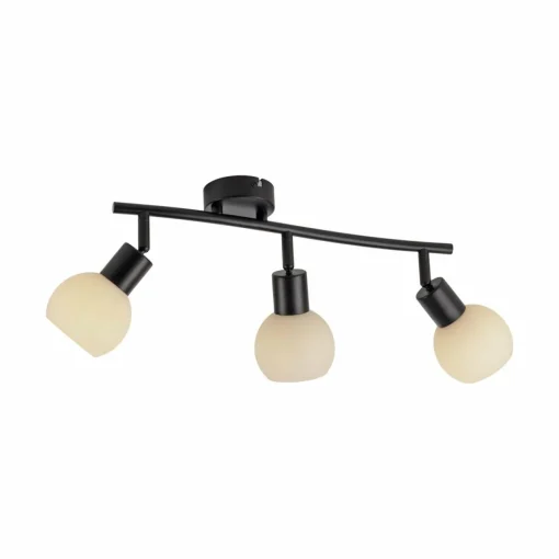 JUST LIGHT. Plafonnier Loki, 3 lampes, long, noir, fer| Plafonniers Led|Plafonniers