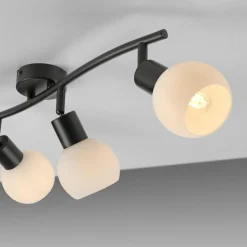 JUST LIGHT. Plafonnier Loki, 3 lampes, long, noir, fer| Plafonniers Led|Plafonniers