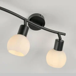 JUST LIGHT. Plafonnier Loki, 3 lampes, long, noir, fer| Plafonniers Led|Plafonniers