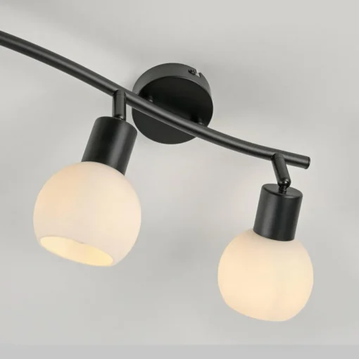 JUST LIGHT. Plafonnier Loki, 3 lampes, long, noir, fer| Plafonniers Led|Plafonniers