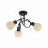JUST LIGHT. Plafonnier Loki, 3 lampes, rond, noir, fer| Plafonniers Led|Plafonniers