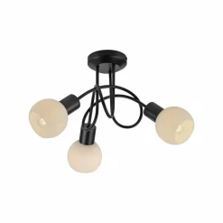 JUST LIGHT. Plafonnier Loki, 3 lampes, rond, noir, fer| Plafonniers Led|Plafonniers