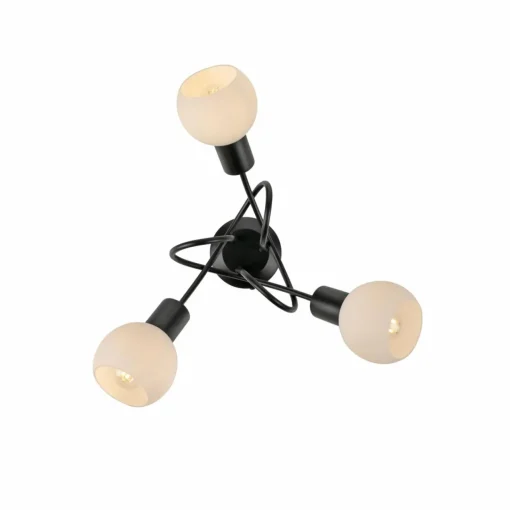 JUST LIGHT. Plafonnier Loki, 3 lampes, rond, noir, fer| Plafonniers Led|Plafonniers