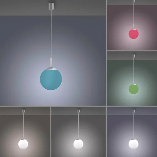JUST LIGHT. Suspension LED LOLAsmart Bolo, Ø 20 cm, RVB, CCT| Suspensions Led|Suspensions