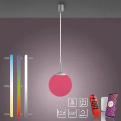 JUST LIGHT. Suspension LED LOLAsmart Bolo, Ø 20 cm, RVB, CCT| Suspensions Led|Suspensions
