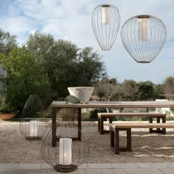 Karman Cell - lampe de sol cage, bronze, Ø84 cm| Lampadaires Led|Lampadaires