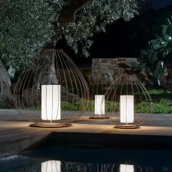 Karman Cell - lampe de sol cage, bronze, Ø84 cm| Lampadaires Led|Lampadaires