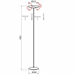 Aluminor Kitel 79 lampadaire LED avec abat-jour divisé| Lampadaires Led|Lampadaires