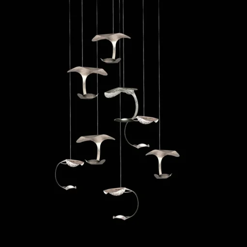 Knikerboker Le Gigine suspension 8 lampes argentée| Suspensions Led|Suspensions