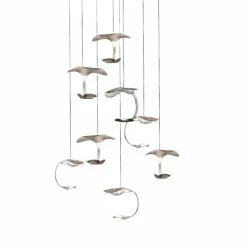 Knikerboker Le Gigine suspension 8 lampes argentée| Suspensions Led|Suspensions