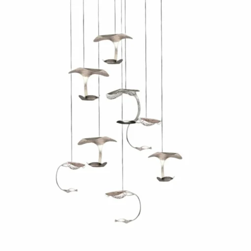 Knikerboker Le Gigine suspension 8 lampes argentée| Suspensions Led|Suspensions