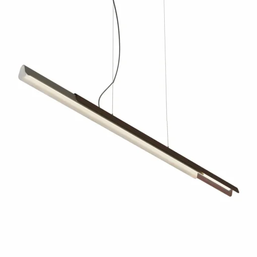 Kundalini Dala linear gris foncé/bois, 3 000 K| Suspensions Led|Suspensions